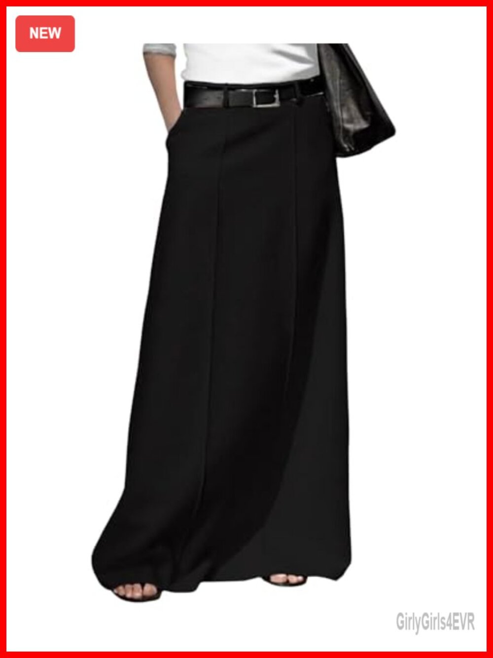 Women's Straight Maxi Skirt High Waist Flowy Business Casual with Pockets